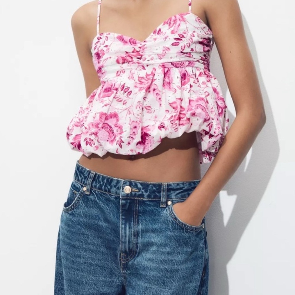 Zara Pink Floral Camisole Top